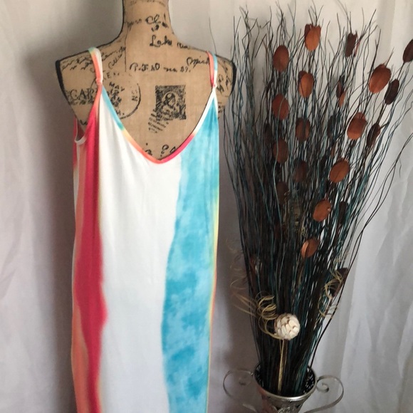 🆕 Round Neck Striped Print Spaghetti Strap Dress - Picture 6 of 7